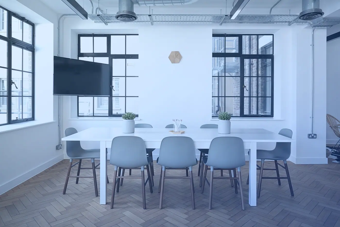 A tidy conference room